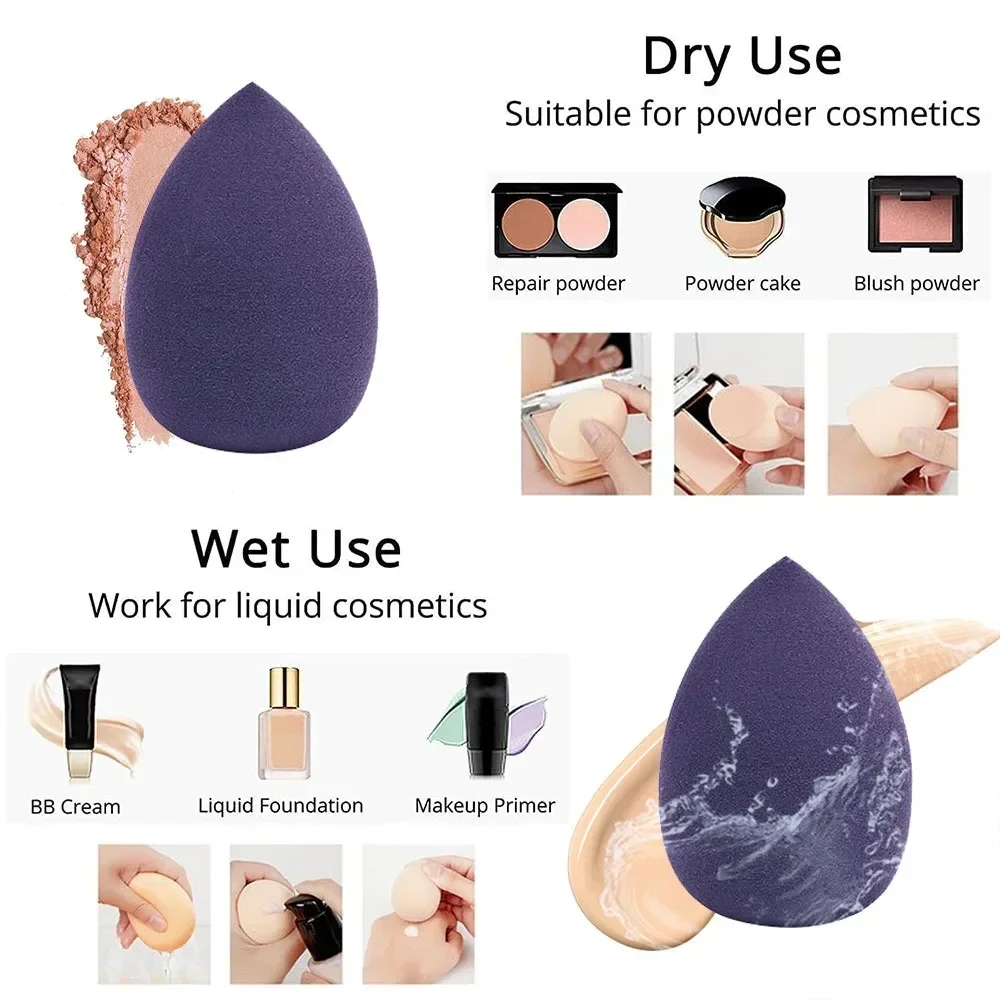 Juego de esponjas de maquillaje, esponjas suaves para base de maquillaje, esponjas para mezclar, mezclar, batir, cosméticos, pequeño, mediano y grande, 12 piezas