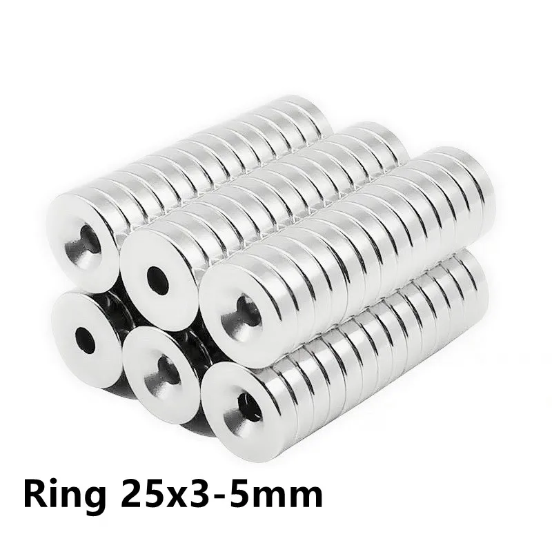 5~150PCS 25x3-5 mm  Powerful Magnetic Magnet 25*3 mm Hole 5mm Permanent Neodymium Magnet 25x3-5mm Small Round Ring Magnet 25*3-5