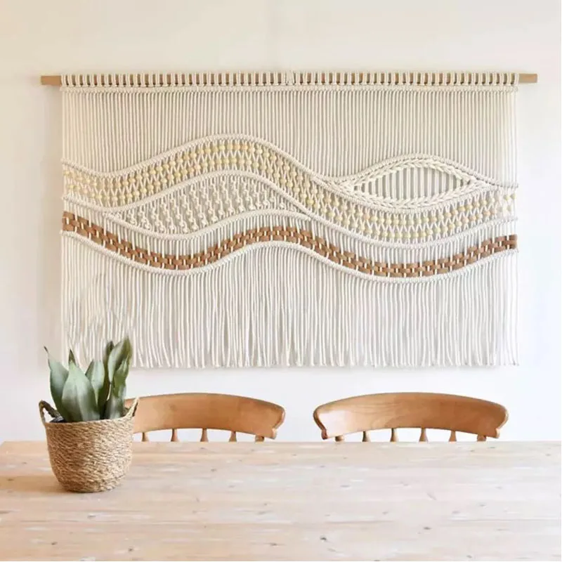 Nordic hand woven living room sofa background cloth decorative bedroom bedside tapestry