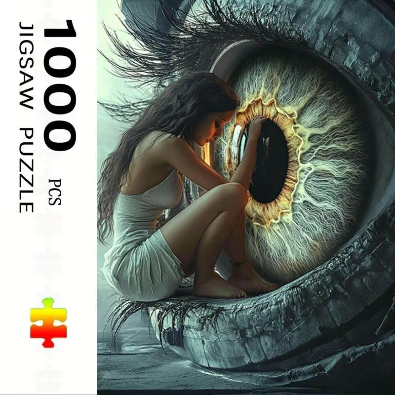 

500/1000 Pieces Jigsaw Puzzle Abstract Giant Eye Girl Art Jigsaw Puzzle Educational Toy for Kids Children 's Games Gift