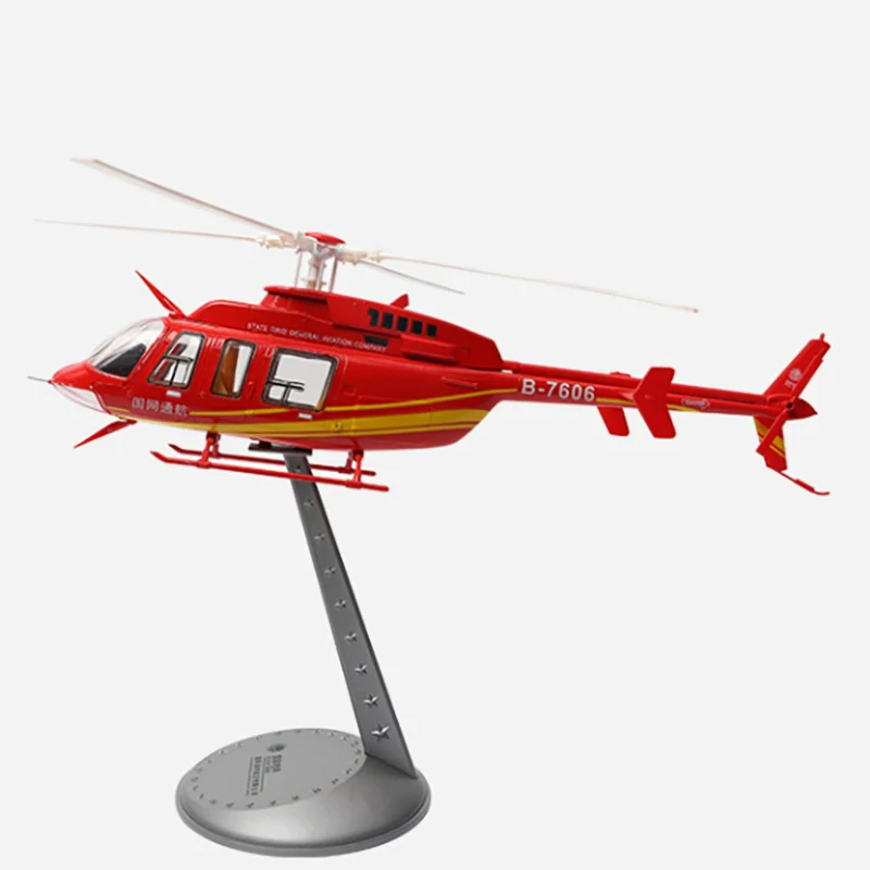 Scale 1/32 Bell 407 Helicopter Miniature Diecast Alloy Eco-friendly Material Aircraft Model Souvenir Collection Gift Toy For Boy