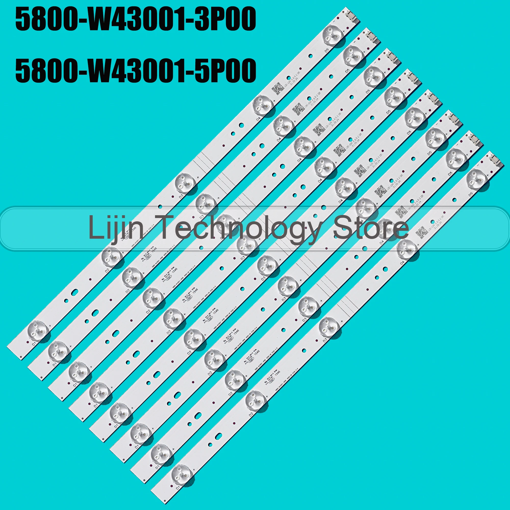 LED BackLight Strip For TF-LED43S27T2 5800-W43001-5P00 VER02.00 TF-LED43S27T2 43E3000 43E3500 43E6000 E465853 43F57TCS