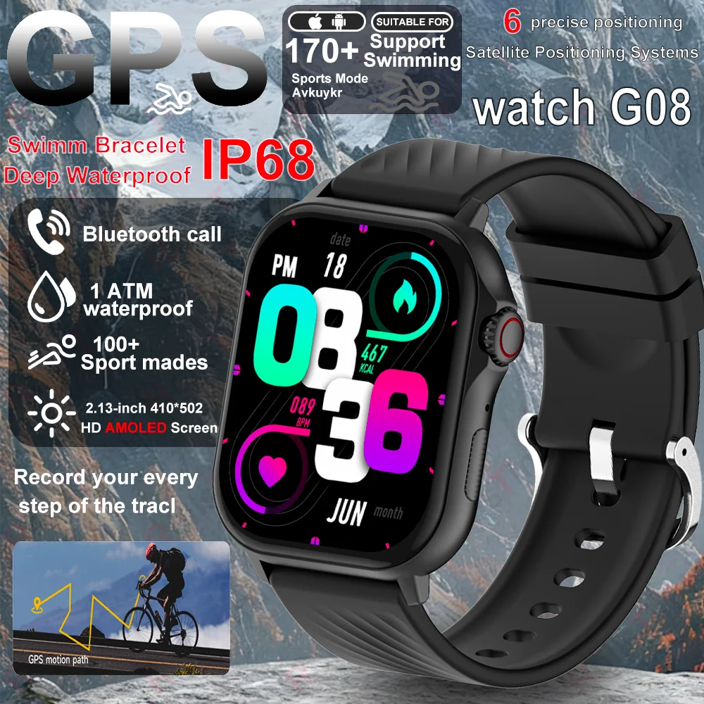 2025 New For  GPS Watch Smart Watch Men HD AMOLED Memory Music 3D Surround Bluetooth Call Waterproof Smartwatch Woman