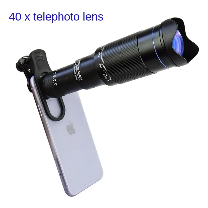 40 × Mobile Phone Telephoto Lens Adjustable Zoom High Power HD Monocular Camera Lens