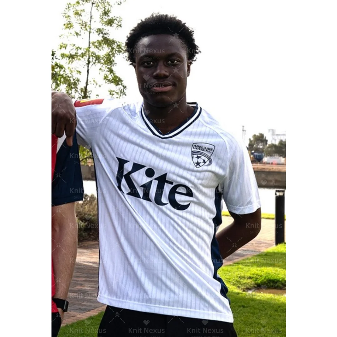 25-26 أديليد يونايتد المنزل لكرة القدم جيرسي ثلاثية الأبعاد الطباعة الخريف الرياضة الجافة بسرعة تي شيرت رجالي ملابس الأطفال المحملة Y2k امرأة #2