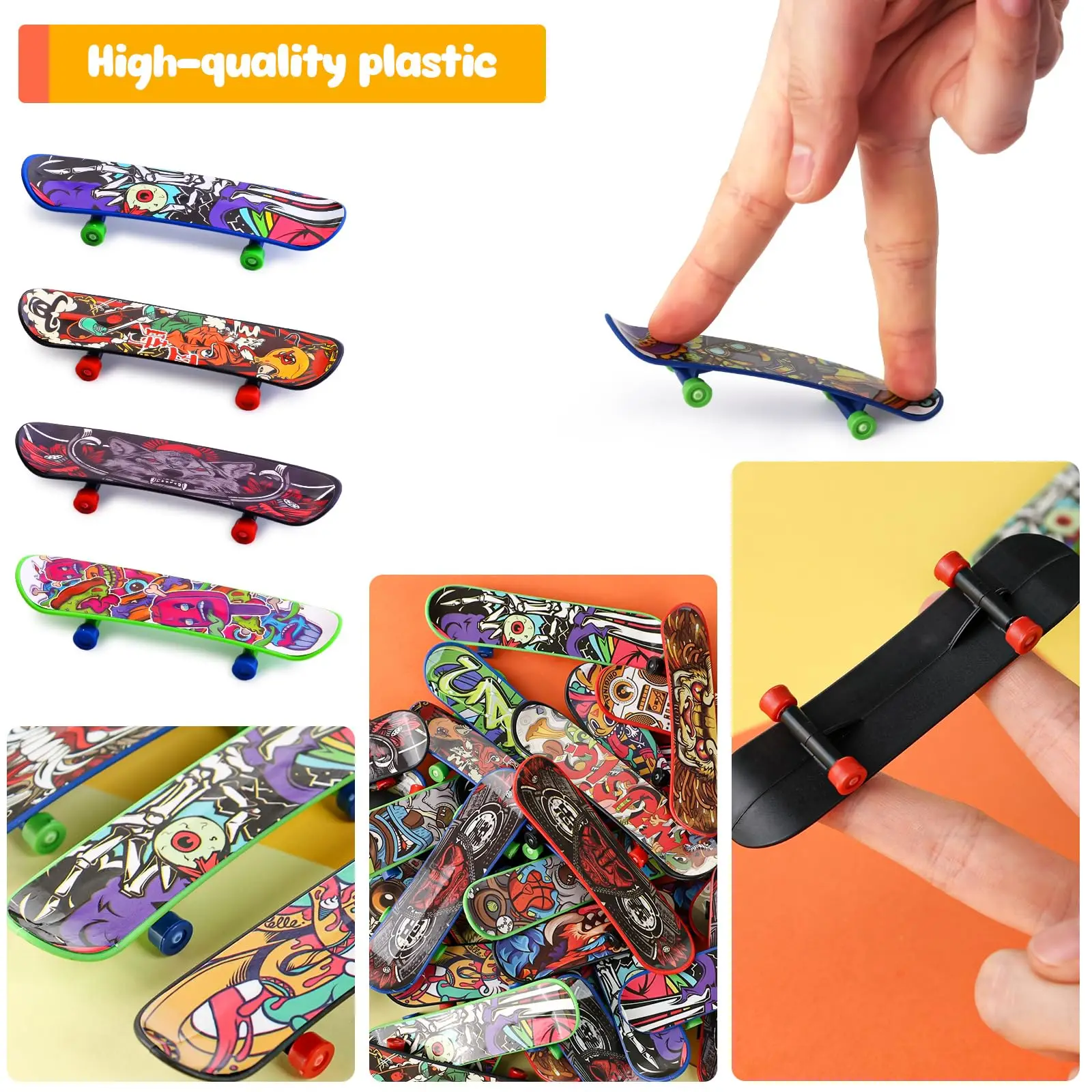 50 stuks mini vingerskateboards, vingerboards speelgoed mini skateboard voor kinderfeestjes, verjaardagscadeautjes, klaslokaal