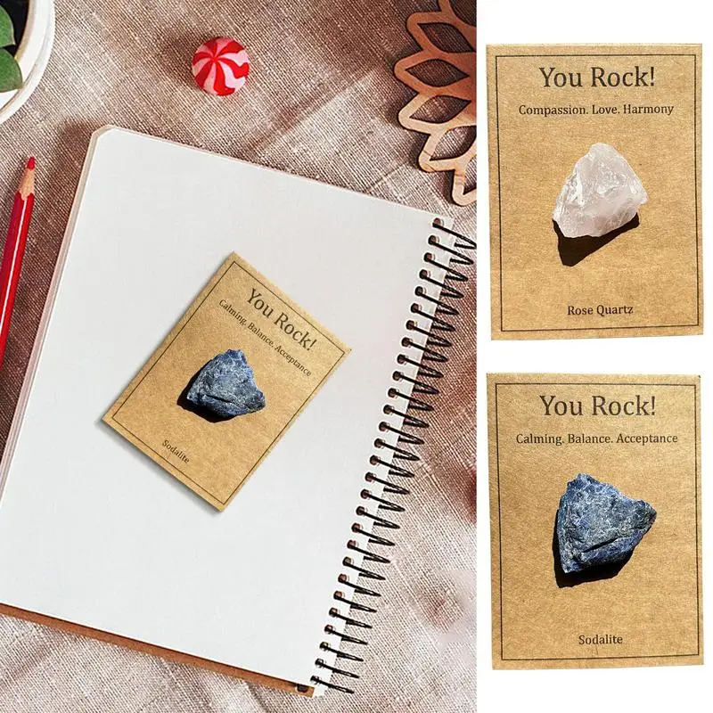 Crystal Stones Small Calming Crystals For Healing Encouragement Card Little Pocket Hug Token Meditation Stones Crystal Ornament