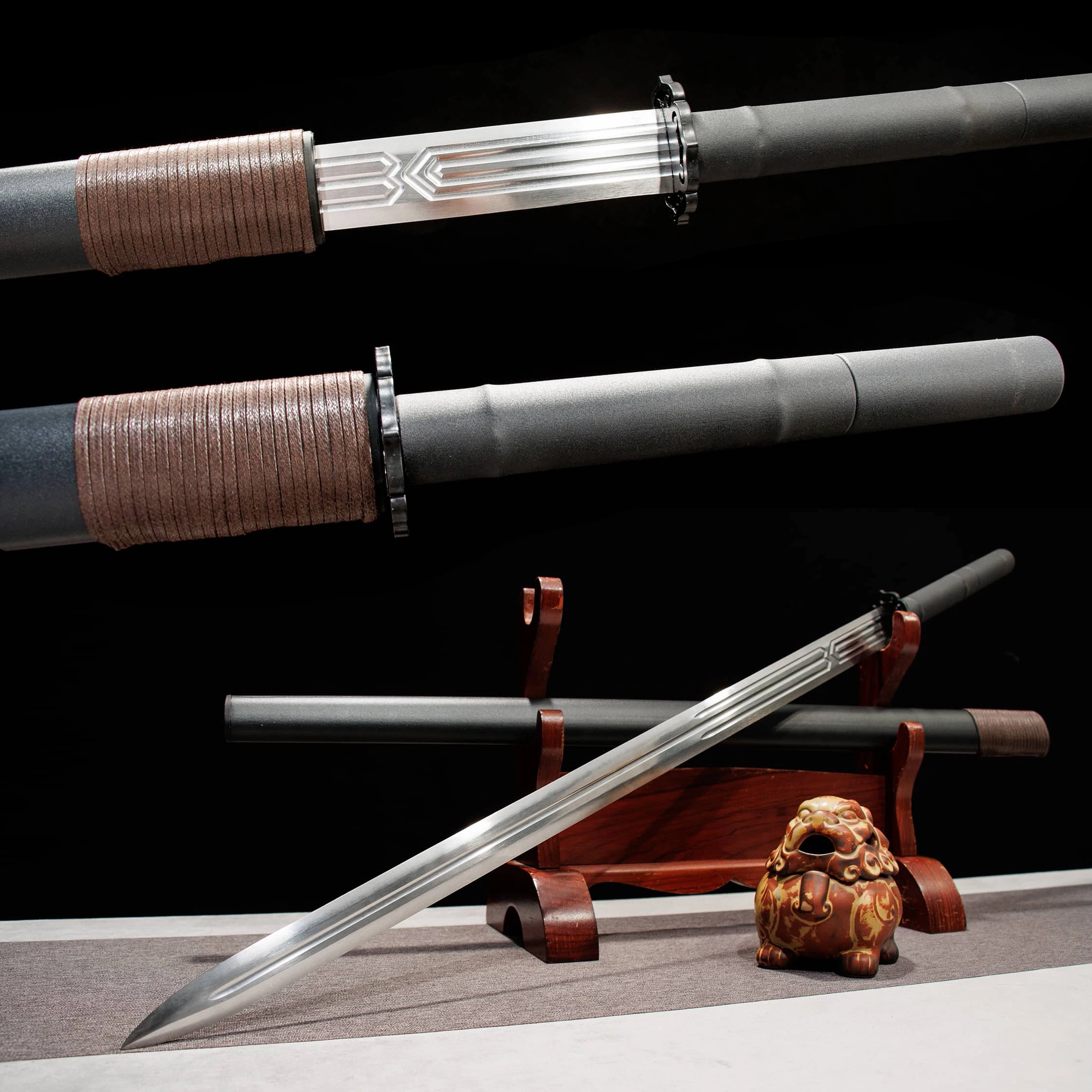 

102cm Medieval Japanese full tang combat readiness High carbon steel sharp katana fighting samurai sword Ninja Knight weapons