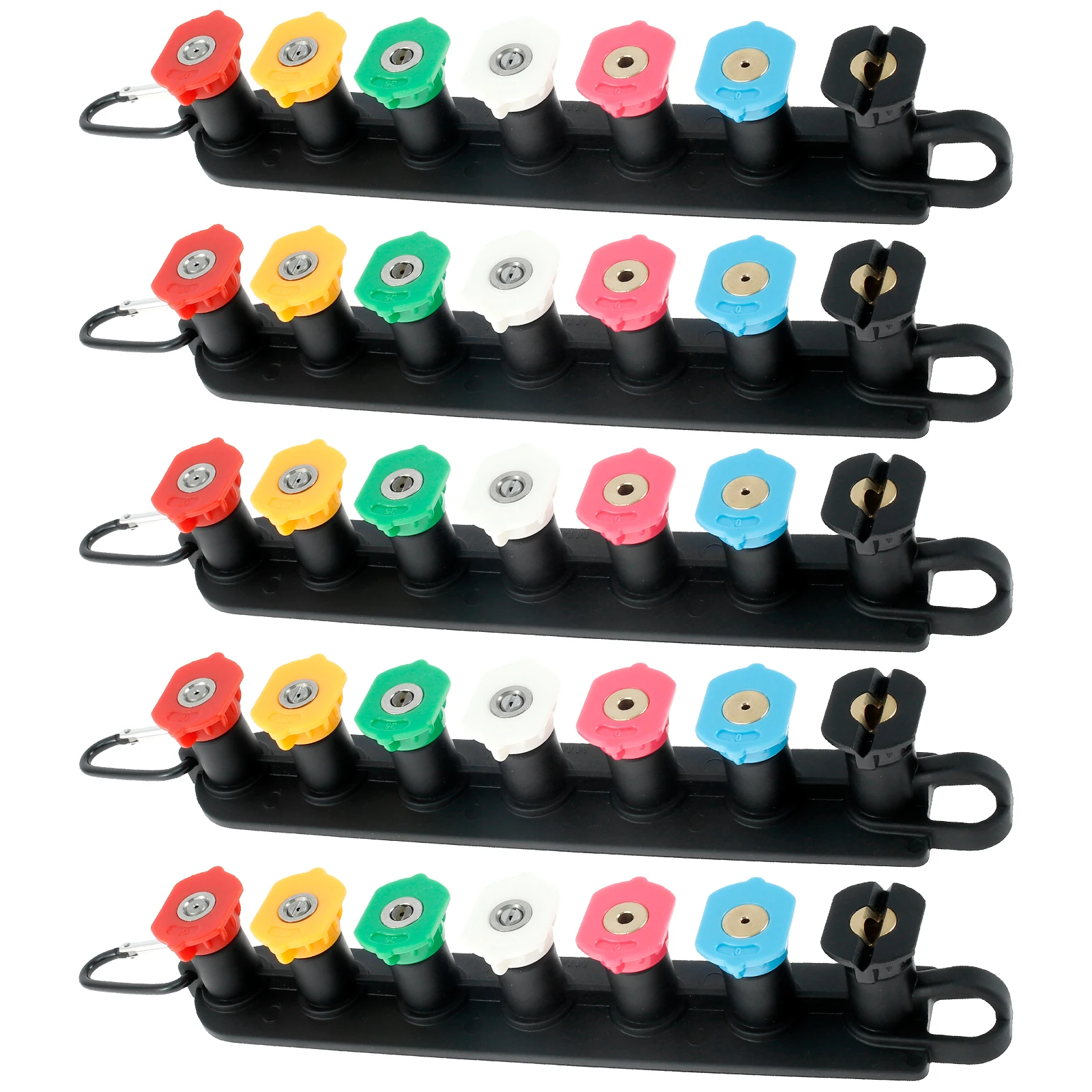 High Pressure Washer Tips Set with Nozzle Holder 7 Nozzle Tips 1/4 Inch Quick Connect 4000PSI for Pressure Gun Car Home Cleaning