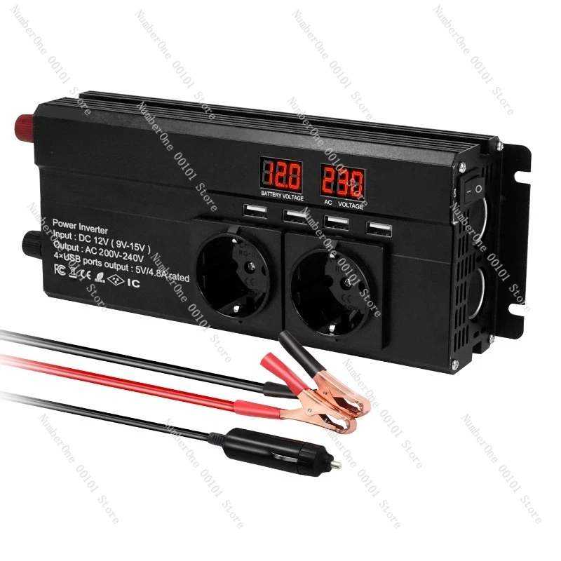 500W/1000W Sine Wave Power Strip Inverter 12V/24V to 220/110V Car Inverter