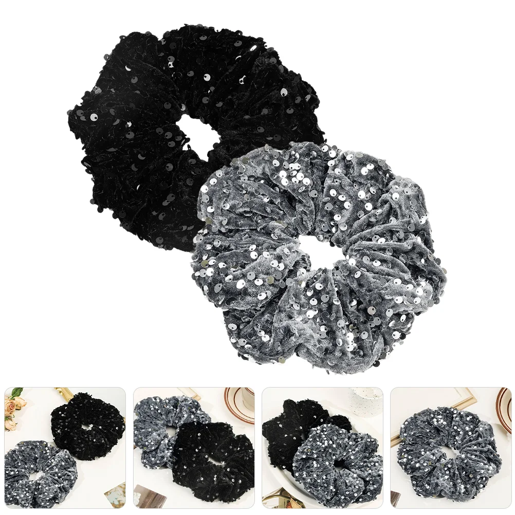 

Velvet Sequined Hair Tie Accessories Ties for Elastic Women Scrunchies Large Sequins Toppers