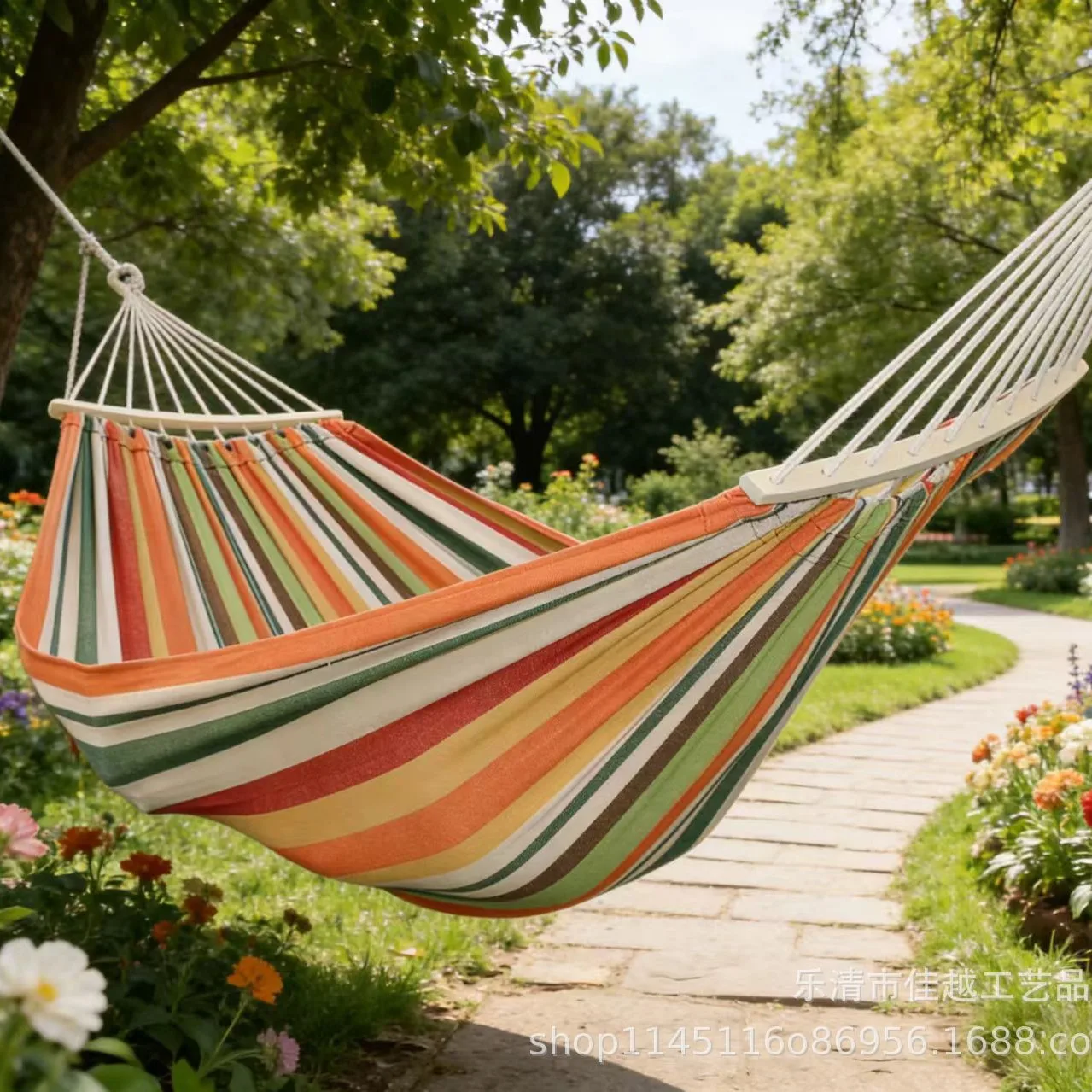 YJQ hammock outdoor thickened canvas anti-rollover camping yard supplies curved stick swing