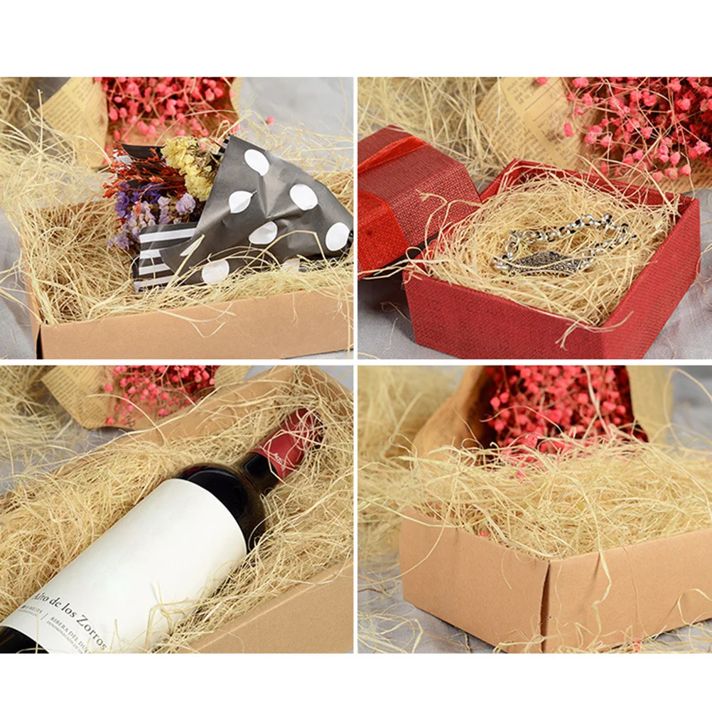 Material de relleno de hierba de rafia, 1 paquete, 150G, para Cajas de Regalo, recuerdos de boda, relleno de cesta, fibra de seda triturada decorativa