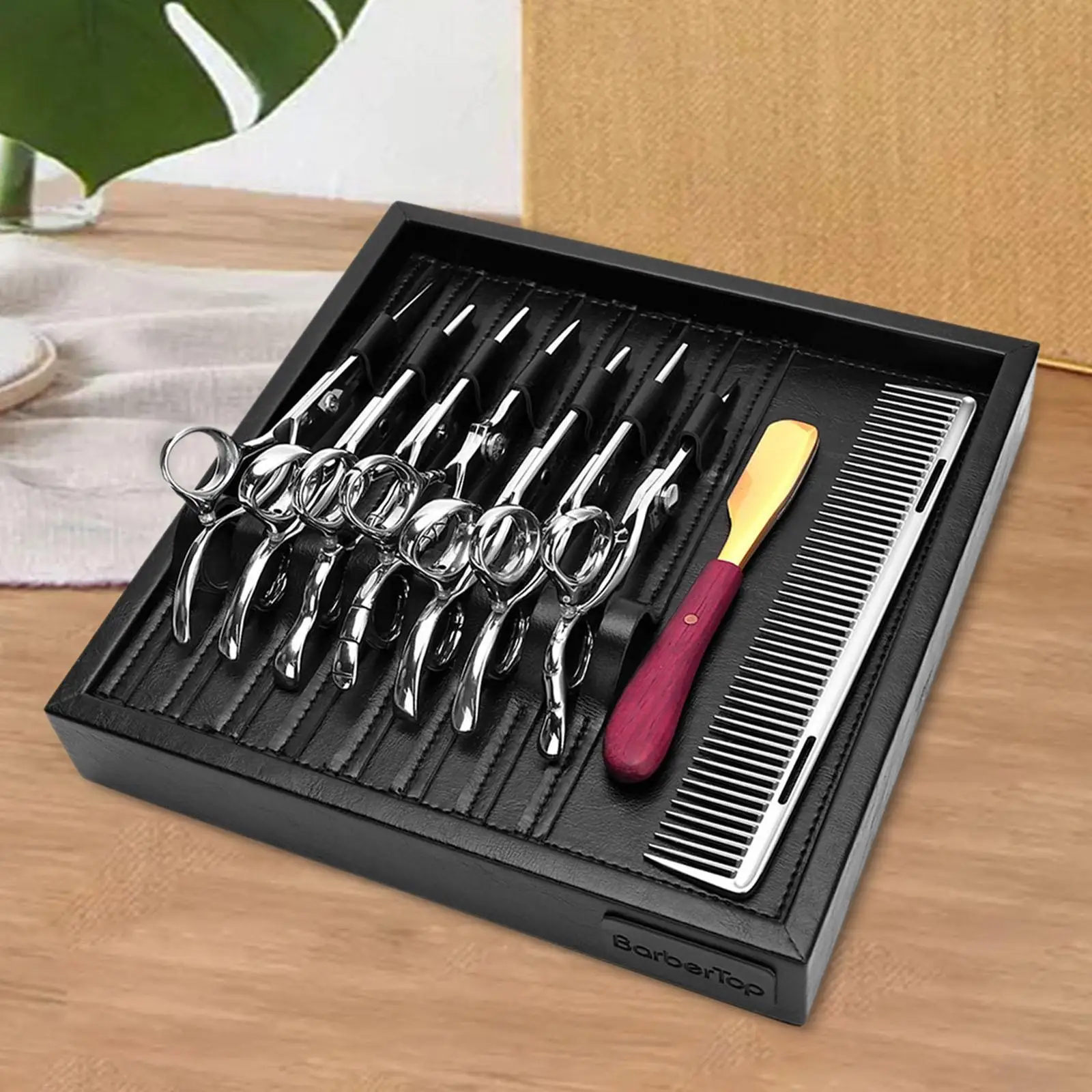 Station Hair Trimmer Holder Storage Tray Space Saving Barber Scissors Holder