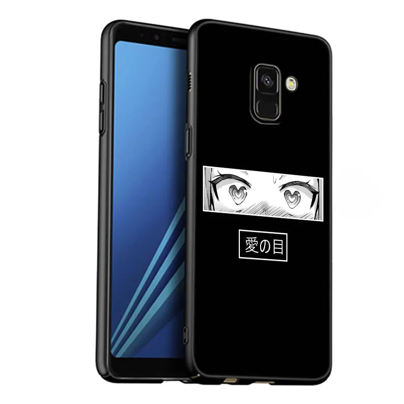 Sad LEWD Japanese Black Silicone Phone Case For Samsung Galaxy A01 Core A02 A03 A04 A05 M40 S A04E M04 4G M10 M11 M12 M22 M42