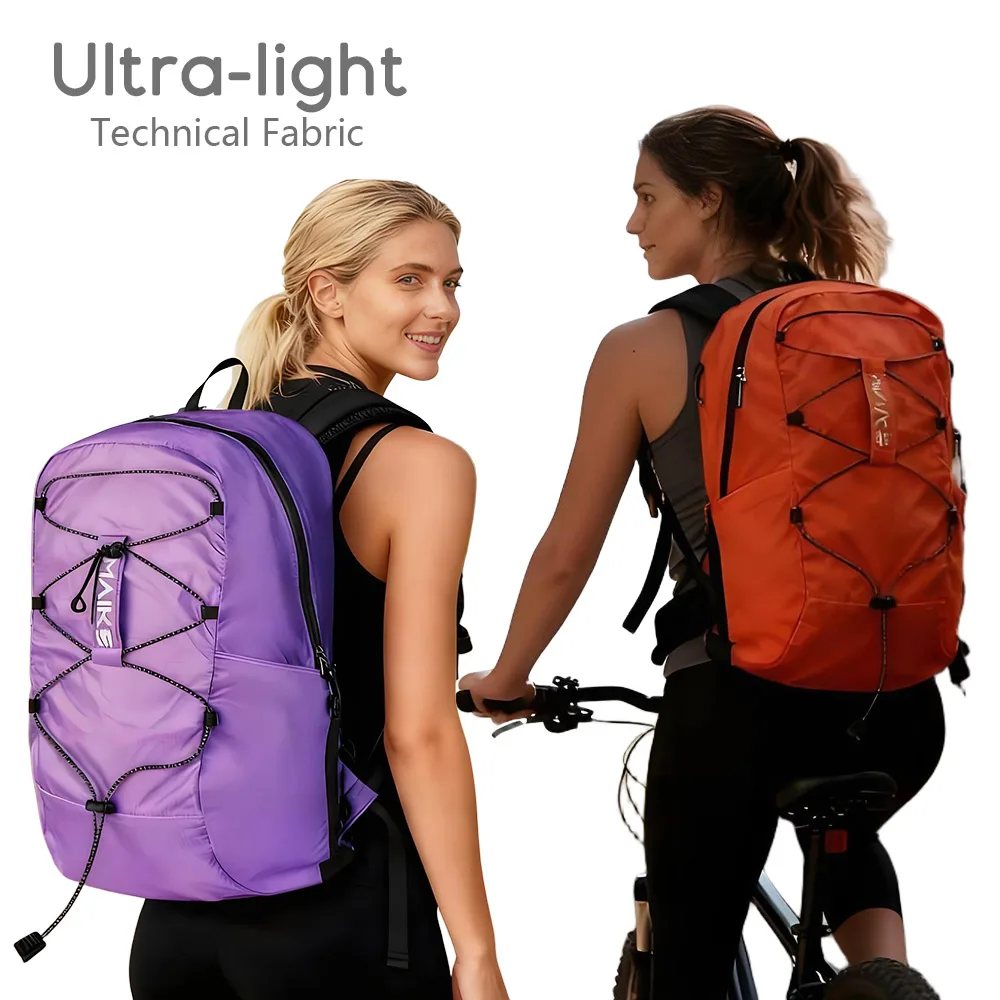 حقائب ظهر خفيفة الوزن للمشي لمسافات طويلة سعة 20 لترًا، حقيبة نهارية لركوب الدراجات قابلة للطي، يوم ركوب الدراجات للمبتدئين والطالبات والتخييم والسفر