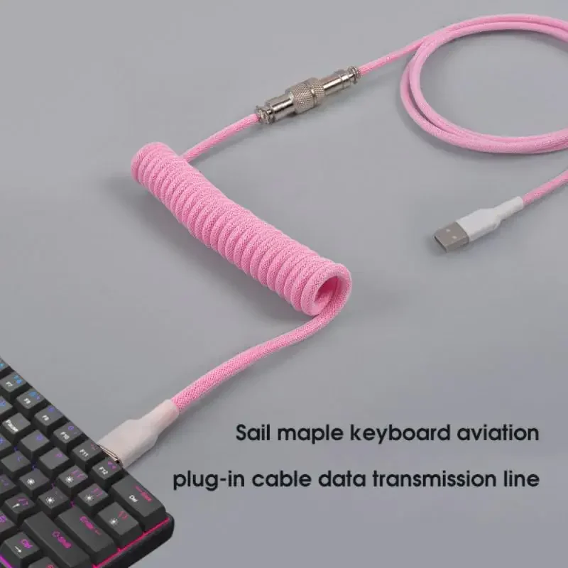 Mechanical Keyboard Coiled Cable Wire Type C USB Port Coiling Cable Desktop Computer Gaming Keyboard Accessories