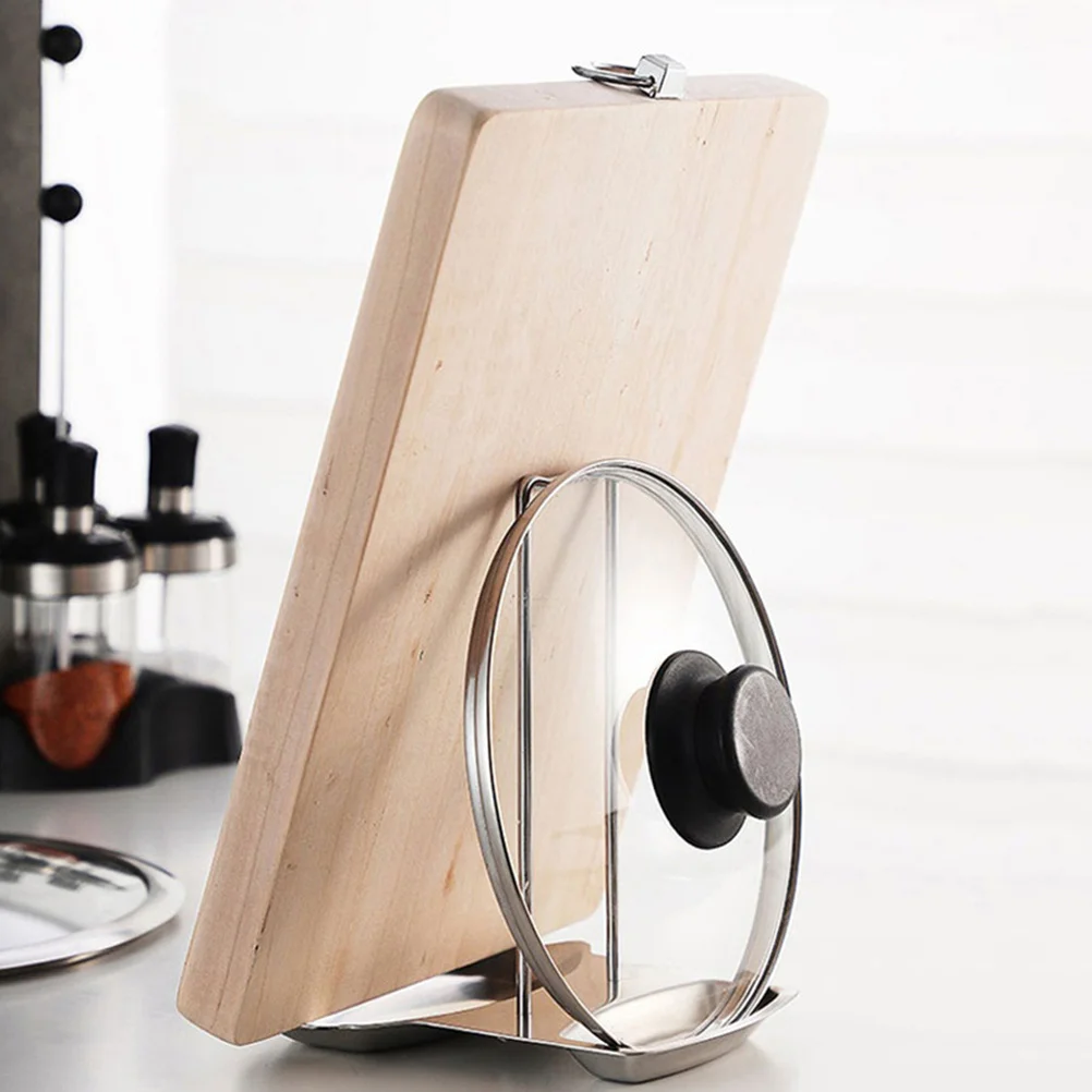 

1Pcs Kitchen Stand Organizer Stainless Steel Spoon Pot Lid Holder Rack for Cooking Utensils Storage Kitchen Utensils Holder