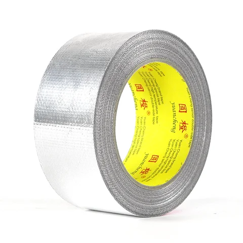 Temperature Resistant High Tape Fiberglass Cloth Aluminum Foil Tape High Temperature Resistant Waterproof Tape Sun Protection Range Hood Flame Retardant