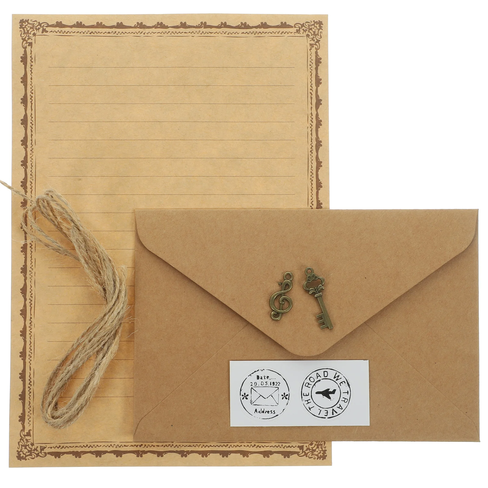 2 Sets Blank Travelers Notebook Insert Page A5 Vintage Letter Writing Paper Envelope Kit Thick Smooth Practical Pretty