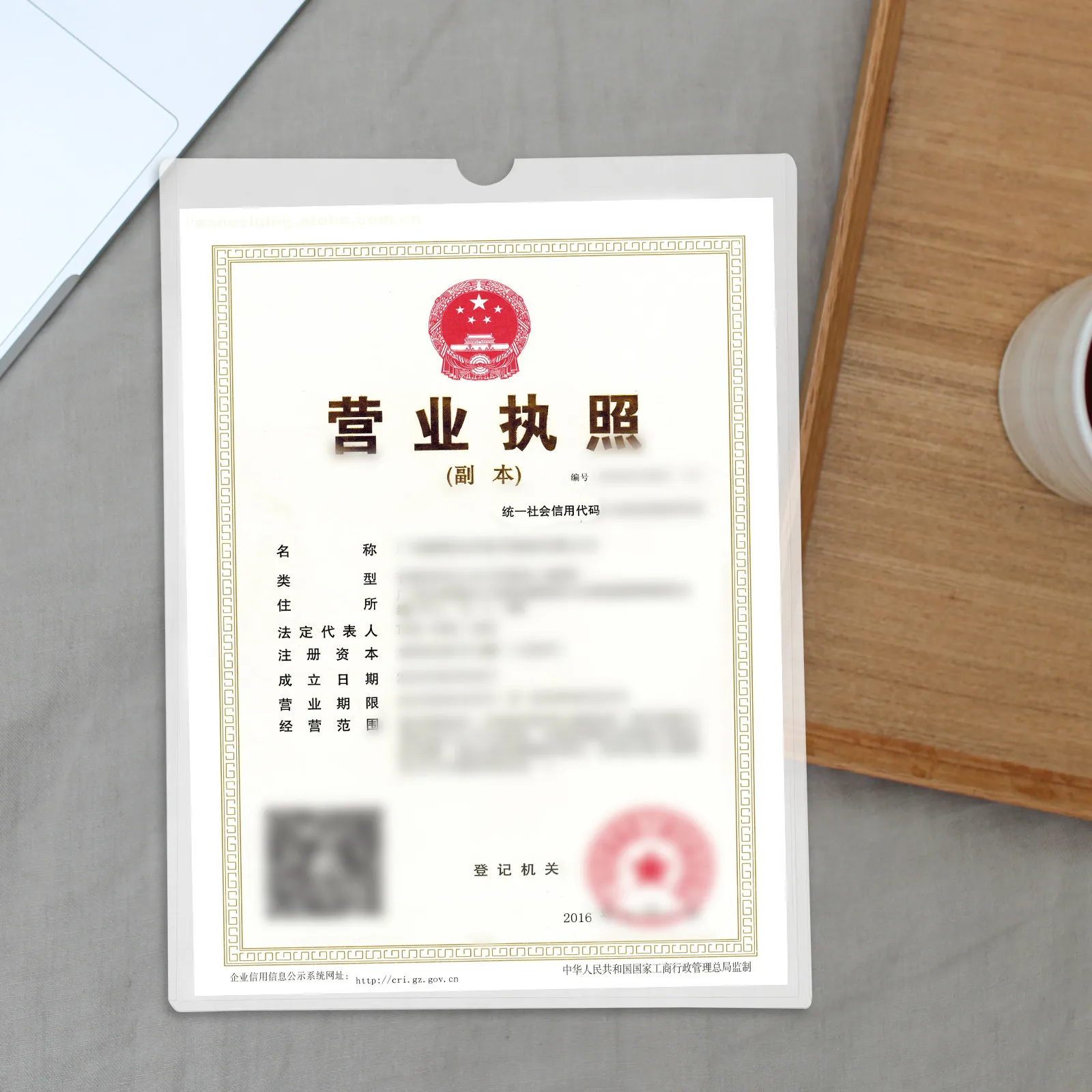 

5Pcs Business License Protective Folder Transparent PVC Document Sleeves Office File Organizer Document Storage