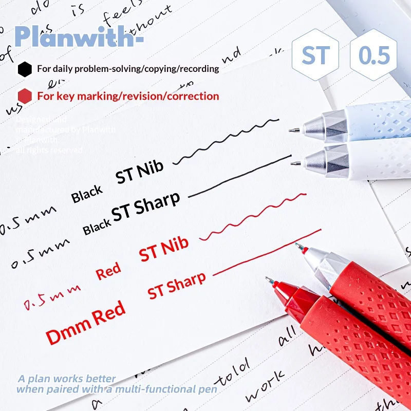 

Planwith Large Capacity Gel Pen 3-Piece/Set Smooth Quick-Dry Low Center of Gravity Stable Writing for Exams And Office Supplies