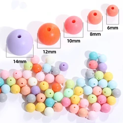 Mixed DIY Acrylic Matte Macaroon Loose Spacer Round Beads 6/810/12/14mm For Handmade Making Bracelet Necklace Earring Jewelry