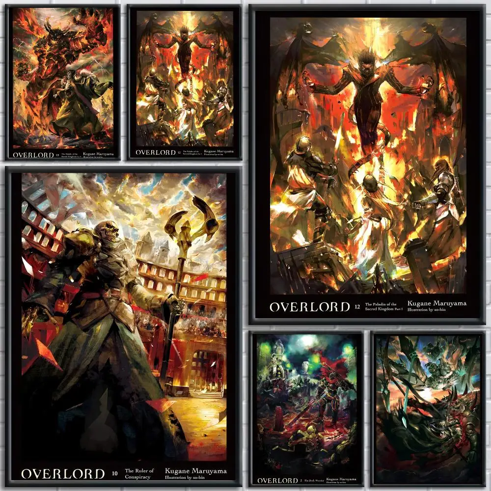 Epic Anime O-Overlord Poster Removable Wall Sticker Mural for Living Room – Art Poster Home Decoration Decal