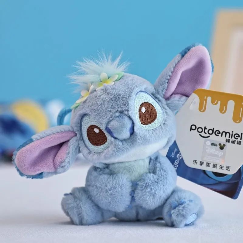 Disney Toy Story Stitch Kawaii muñeco de peluche de dibujos animados llavero de Anime colgante correa de juguete llavero de coche regalo de cumpleaños para niño