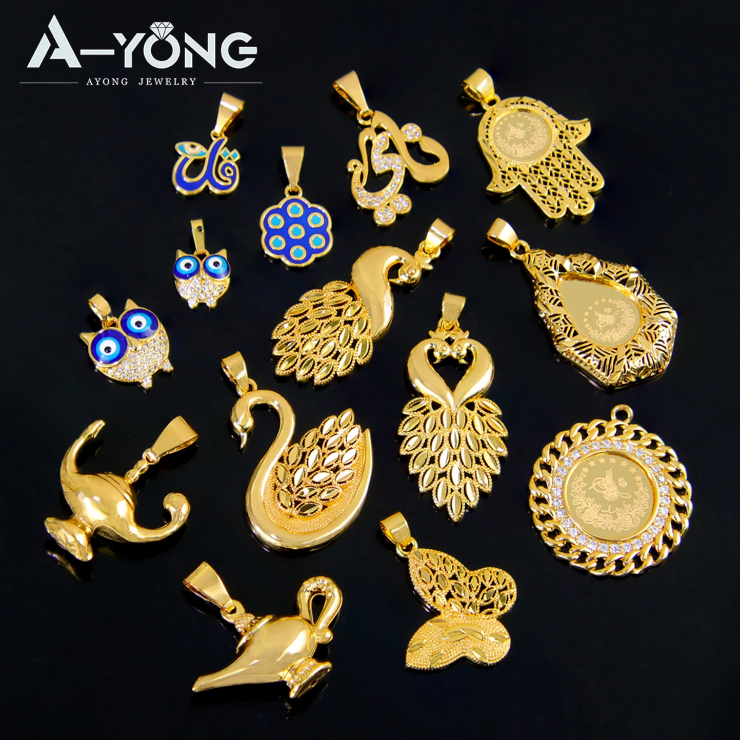 Dubai Mode Geometrische Anhänger 21k Gold Überzogene Türkische Vintage Münzen Halskette Anhänger Arabisch Muslimische Frauen Party Schmuck – Detail 1