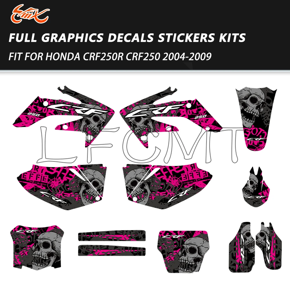 

Motocross Decoration Sticker Fit for Honda CRF250 CRF250R CRF 250 R 2004-2009 05 06 07 08 Graphics Background Decals Stickers