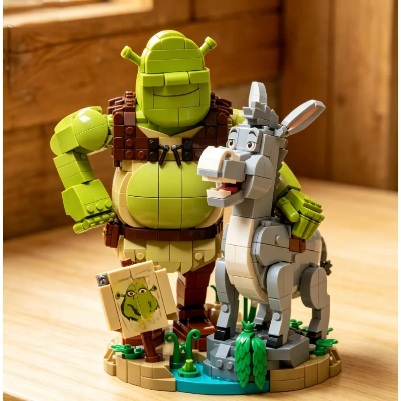 2026 New In Stock 1403pcs Shrek Classic Movie Creative Building Blocks Display Model Collector Edition Birthday Gifts For Adults