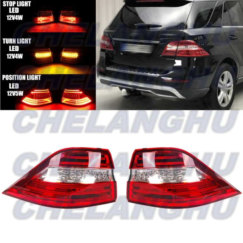 

Outer Side Tail Light With LED Bulbs For Benz W166 ML350 ML550 2012-2015 Rear Brake Lamp Car Accessories A1669063301 A1669062301