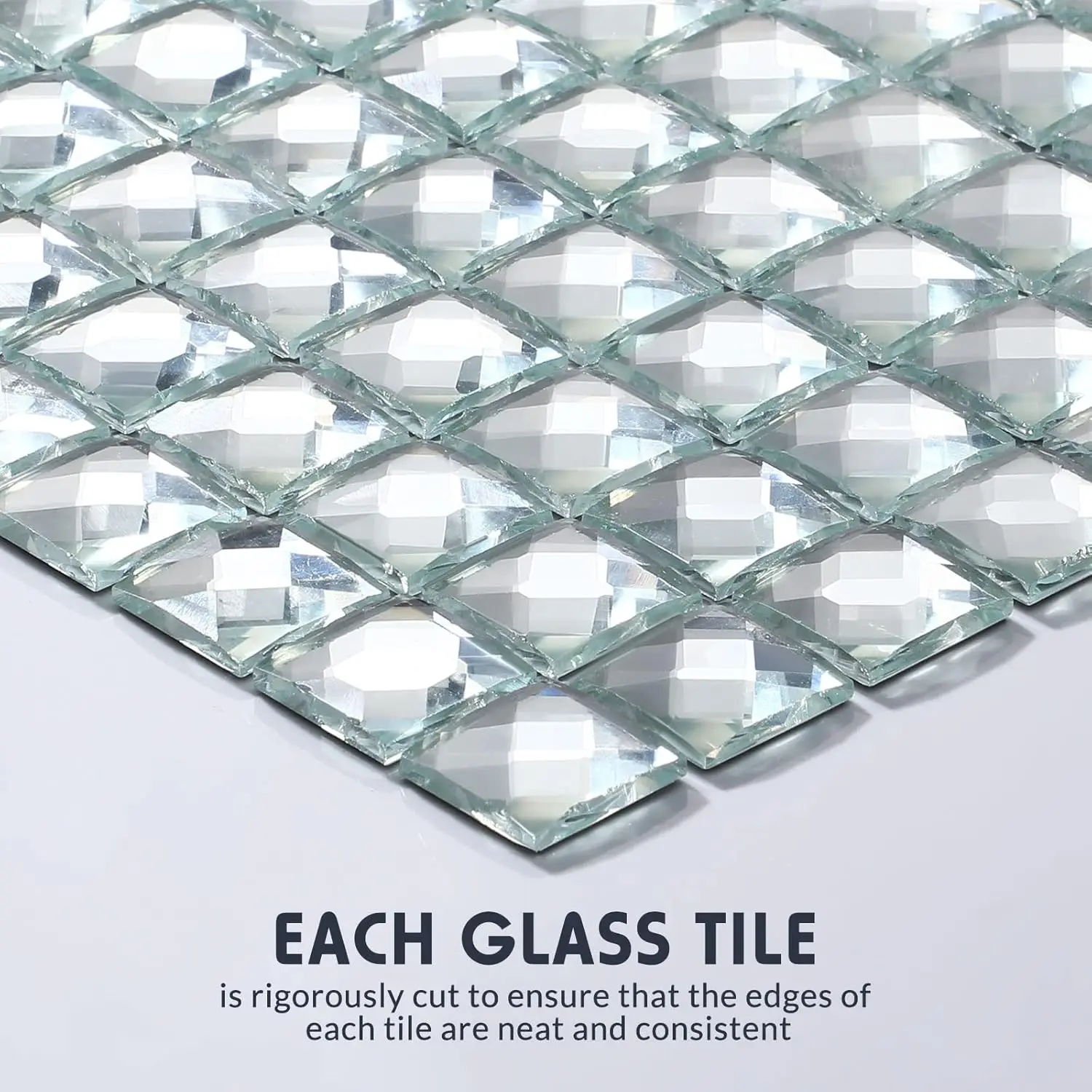 Mirror Beveled Crystal Diamond Shining Glass Mosaic Kitchen Backsplash Bathroom Wall Tile CGMT05272