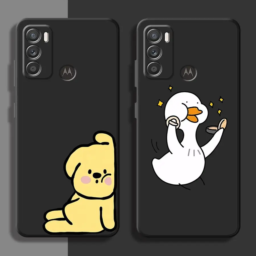 

Чехол для телефона с милой забавной уткой для Motorola Moto G30 G51 G60S G71 G22 G32 G52 G72 Edge 20 Lite 30 Neo 30 Fusion Cover