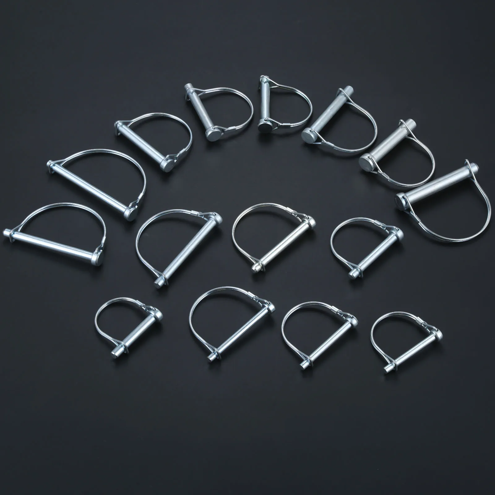 1Set 6~12mm D-Type Coupler Safety Pin For Hitch PTO Trucks Tractors Diggers Trailer Home Farming Lawn Garden Tool Accessories