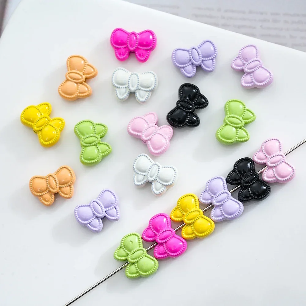 

10pcs Colorful Bow Tie Beads Dripping Oil Alloys Loose Beads For DIY Bracelets Necklaces Cell Phone Chains Handmade Accessories