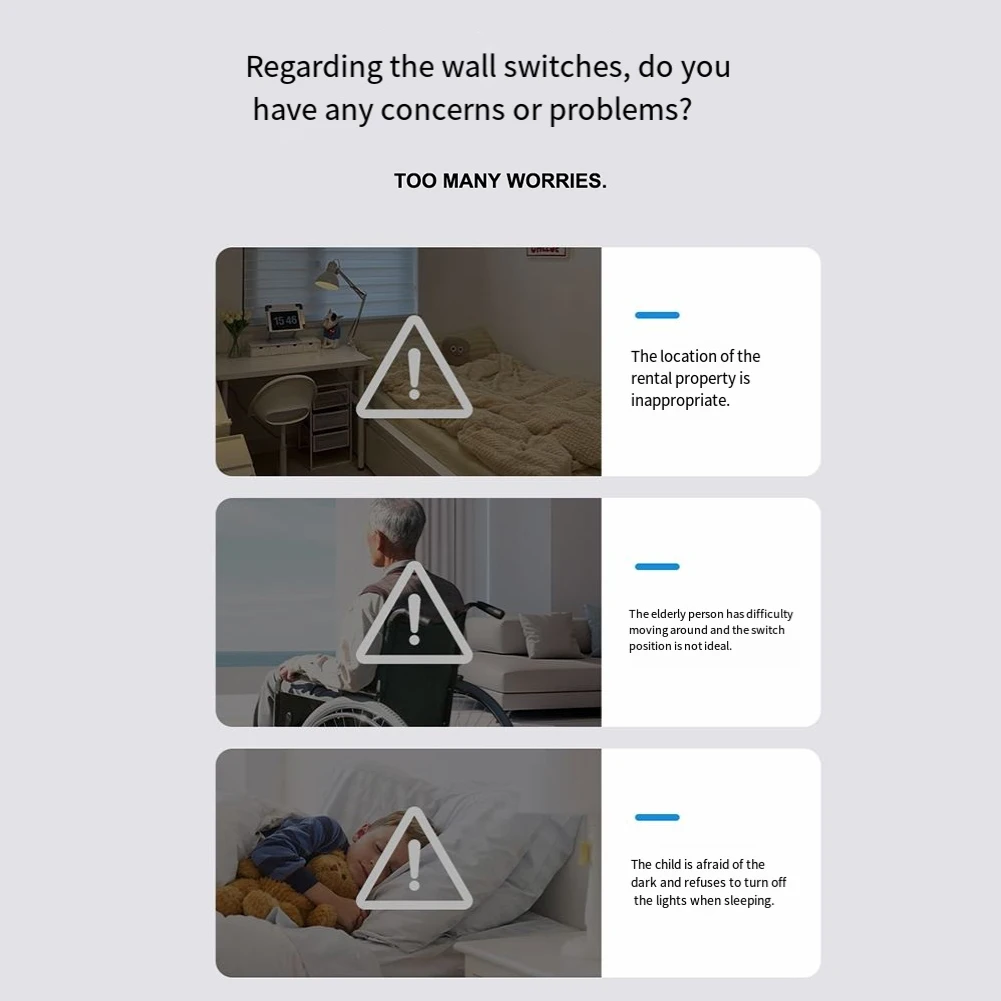 Lazy Switch Smart Light Switch Anti-Interference Design Compact Size Hassle-Free Installation Long Range Operation