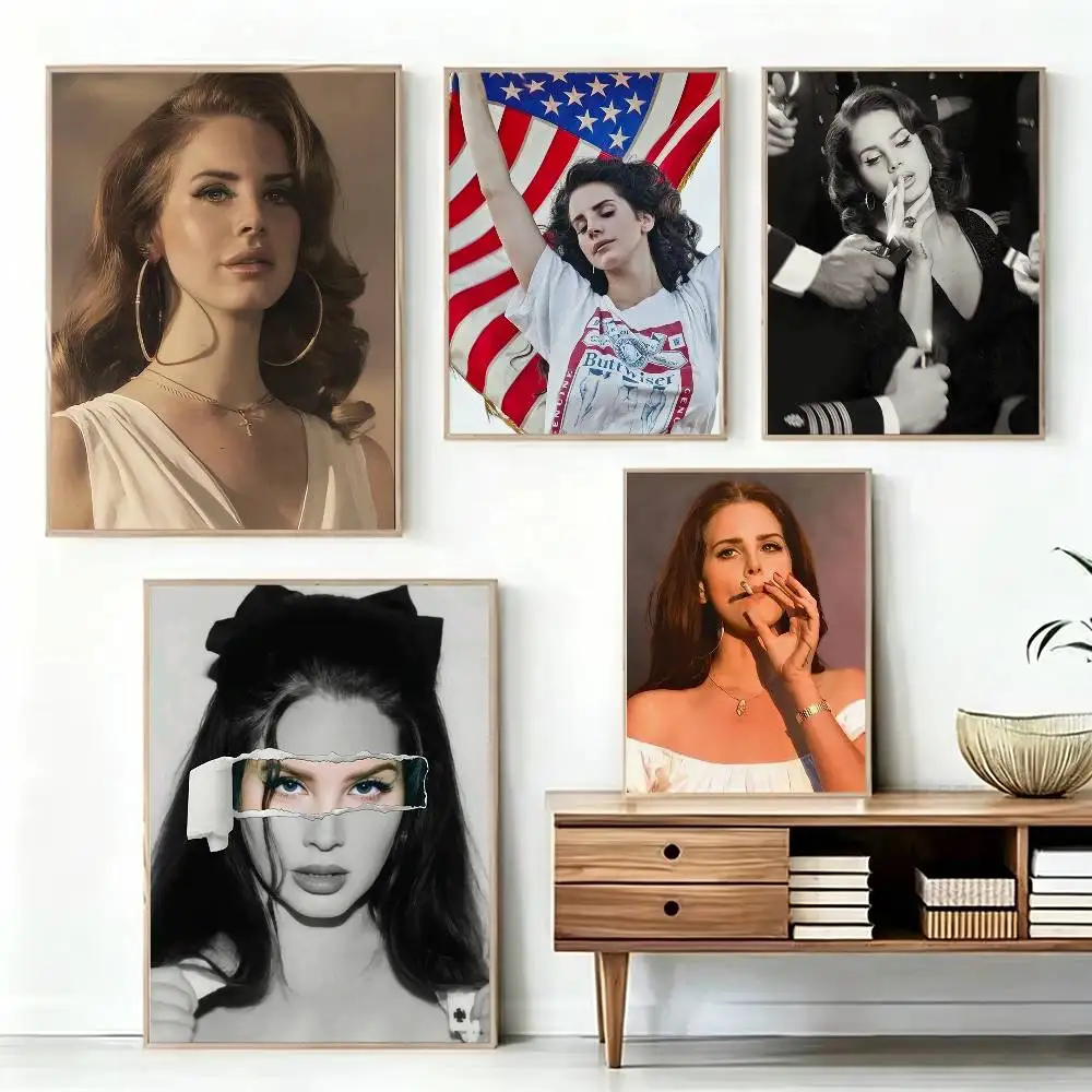 

L-Lana D-Del R-Rey Poster High Quality Dorm Living Room Aesthetic Wall Decoration Painting Stickers Gift