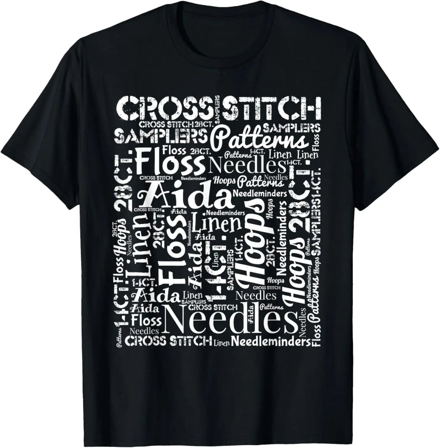 Fun Cross Stitch Hobby Words T-Shirt T-Shirt