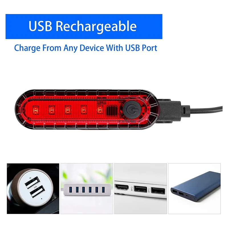 

ABUE-8Pack USB перезаряжаемый передний и задний светодиодный задний фонарь для велосипеда, велосипедный фонарь для езды на шоссейном велосипеде