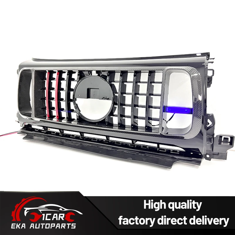 Rocket 900 Grille For Benz G-Class W464 W465 Dry Carbon With Light Grille G63 B Style Dry Carbon Grille With Led G900 Grille