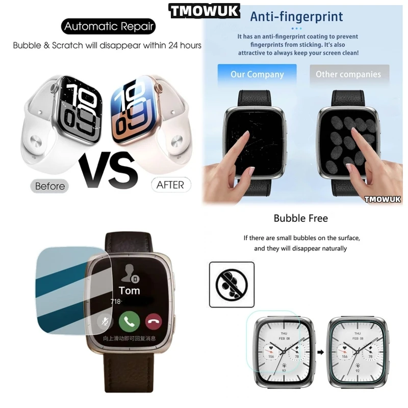 

For Amazfit Active 2 Square Active2 HD Clear Tempered Glass Screen Protector Film 9H Anti - Scratch