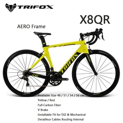 TRIFOX X8QR Road Bike Frame Full Carbon Fiber Bicycles Yellow / Red  Available Size 48 / 51 / 54 / 56 Cm  Bicycle Cycling Sports