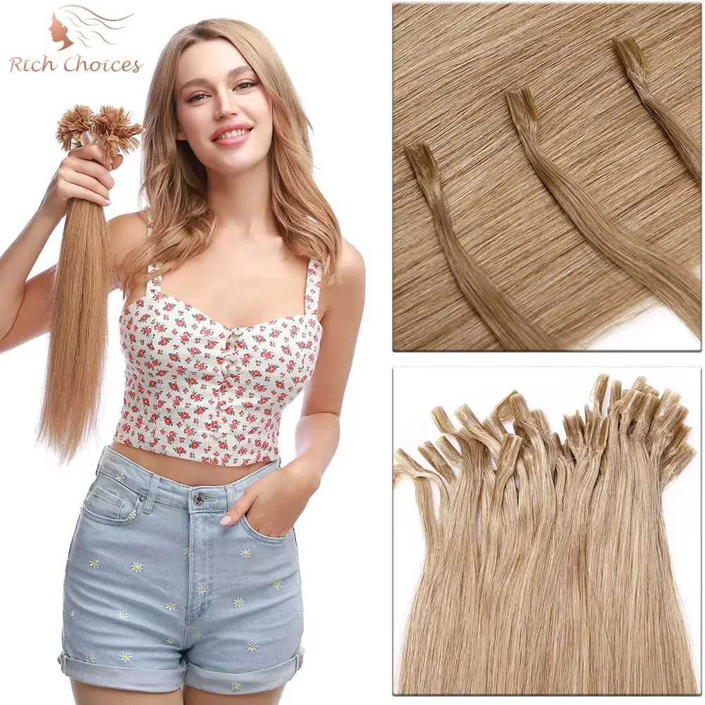 

Rich Choices 1g/s U Tip Hair Extension Human Hair Nail U Tip Hair For Women 14-24" Pre Bonded Keratin Tip Hair Extensions 50g
