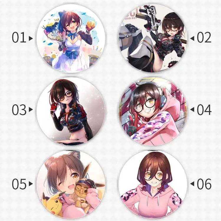 Roboco Ch Badge Brooch Vtuber Virtual YouTuber anchor Peripherals Pin Decoration Pendant Accessories Fashion Pupil Trinket