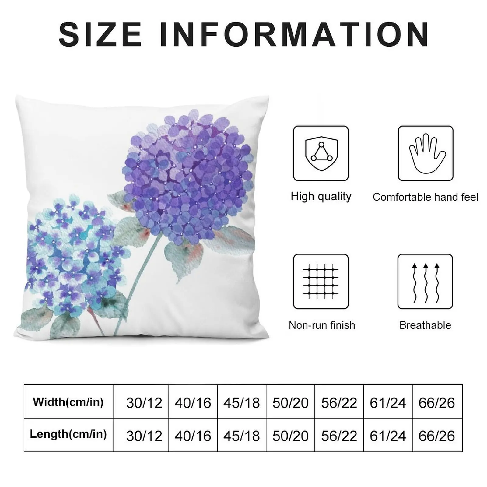 Purple Hydrangea Throw Pillow Cushion Cover Set Ornamental Pillow Decorative Sofa Cushion Luxury Cushion Cover pillow