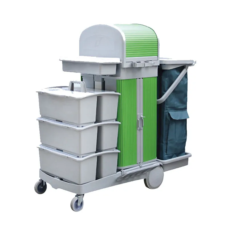 cleaning service trolley  office building airport high-speed rail square with storage box cleaning car