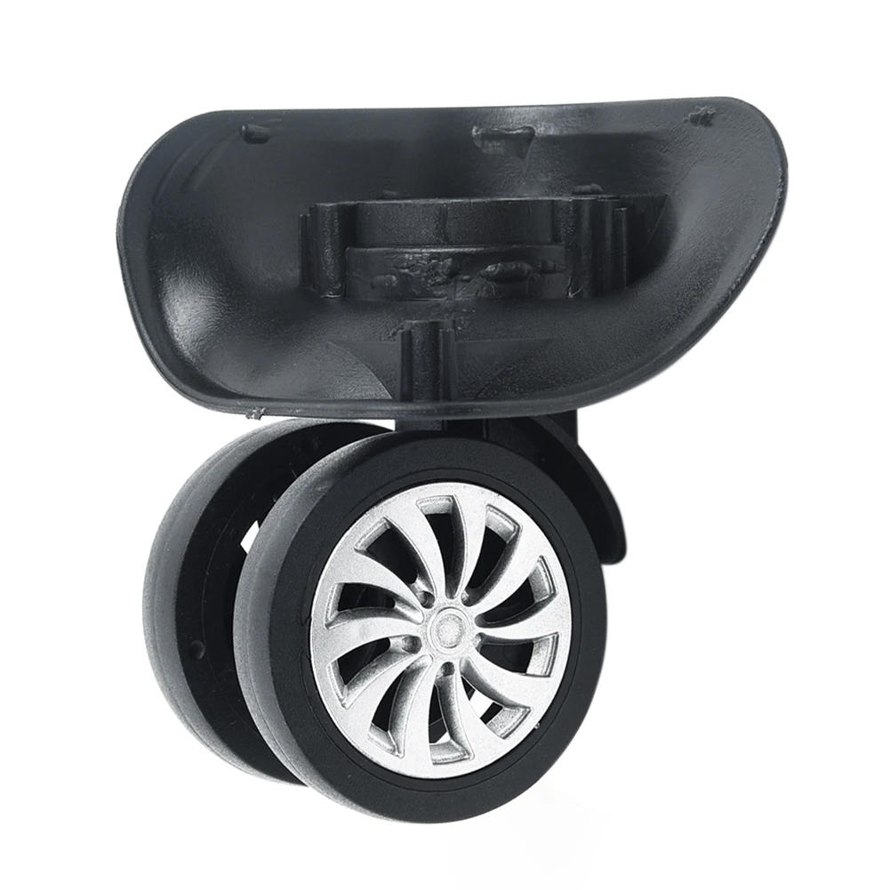 4pcs/set Dual Roller Wheels Universal Swivel Casters Replacement Luggage Suitcase Wheels Swivel Universal Wheel Black