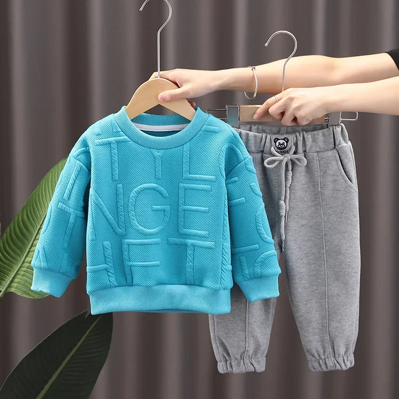 Toddler boys sport cotton clothing set baby spring autumn pullover sweater pants 2PCs tracksuit children kids clothes sets